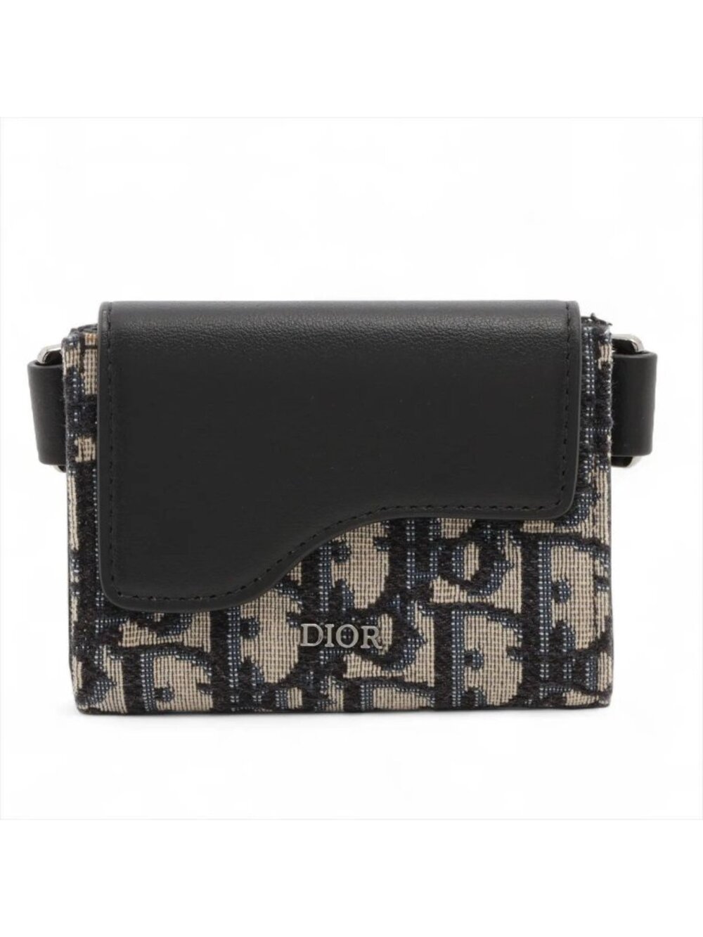 Dior Oblique Leather Pouch Card Case Black